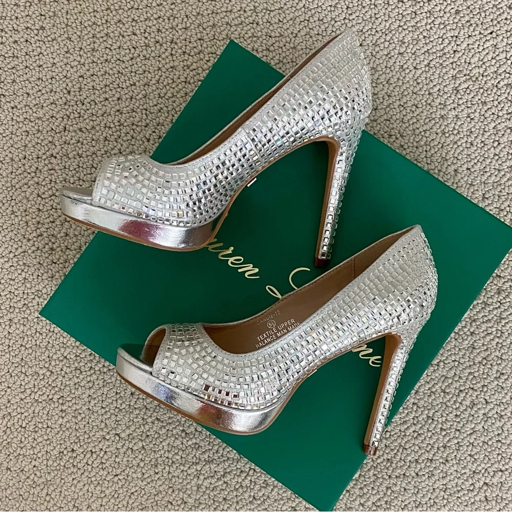 Lauren Lorraine Crystal Platform Heels